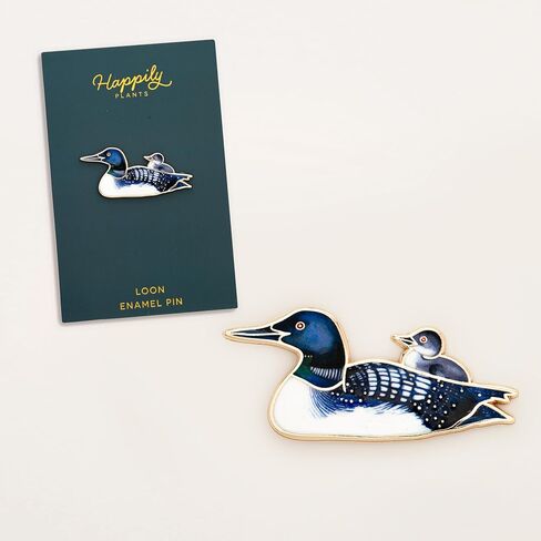 Mom Loon & Baby Loon Pin, Wildlife Enamel Pin, Bird Lover Gift, Lake-Themed Pin, Northern Bird Lapel Pin, Adirondack Wildlife-Inspired Accessories in Saudi Arabia