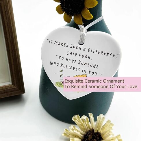 Teacher Mentor Gift-It Makes Such A Difference-Teacher Appreciation Ornament Keepsake for Classroom Educator Instructor-Heart Shaped White Ceramic Ornament Plaque Décor in Saudi Arabia