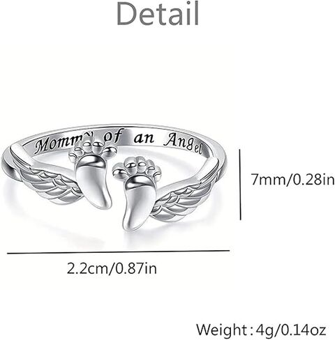 Miscarriage Gifts for Mothers Pregnancy Loss Son or Daughter Ring Mommy of an Angel Wing Ring Memorial Sympathy Jewelry for Mother's Day Gifts in Saudi Arabia