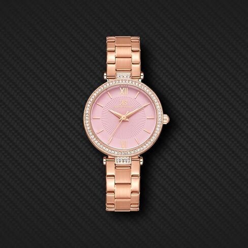 Kenneth Scott Women's Analog Watch 32mm Pink Dial Rose Gold Stainless Steel in Saudi Arabia