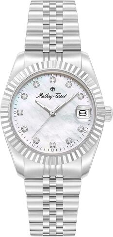 Mathey-Tissot Quartz White Mother of Pearl Dial Ladies Watch H250954A-E in Saudi Arabia