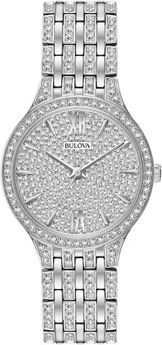 Bulova Ladies' Crystal Phantom Stainless Steel 2-Hand Quartz Watch, 440 Crystals and Pave Dial Style: 96L243 in Kuwait