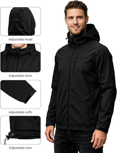 Men's Rain Jacket Waterproof Lightweight Rain Coat with Hood, Breathable Mens Windbreaker for Outdoor Cycling Travel in Saudi Arabia