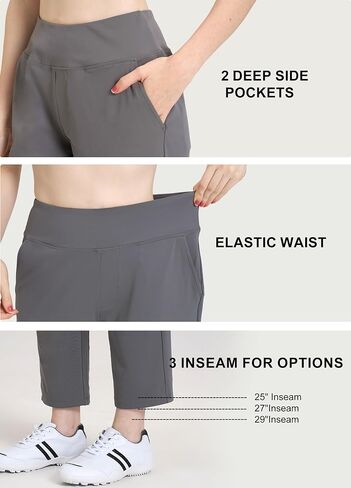 Womens Travel Pants Stretchy Casual Golf Pants 7/8 Ankle Dress Work Pant Slacks Athletic Sweatpants with 4 Pockets in Kuwait