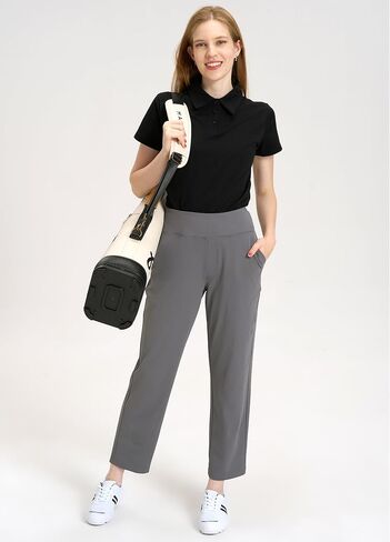 Womens Travel Pants Stretchy Casual Golf Pants 7/8 Ankle Dress Work Pant Slacks Athletic Sweatpants with 4 Pockets in Kuwait