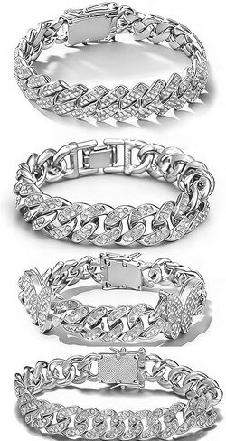 Gold Silver Butterfly Cuban Bracelet Set, Round Rhinestone Layered Beach Style Fashion Jewelry for Women in Saudi Arabia