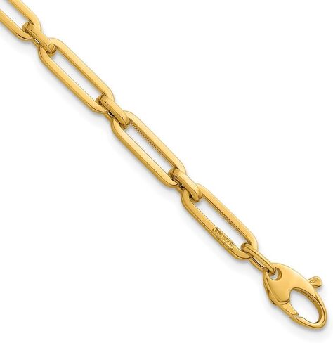14K Yellow Gold Polished 5.3mm Paperclip Link Bracelet 7.5" in Kuwait