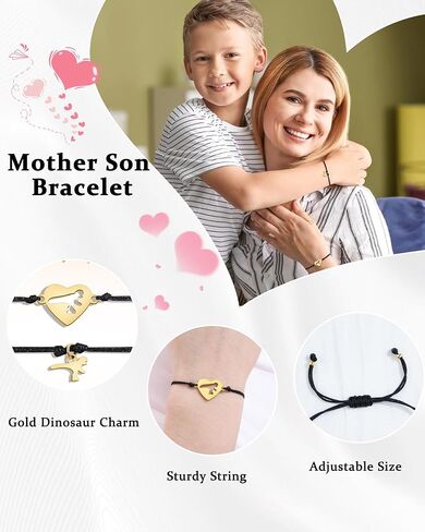 Mother Daughter/Son Bracelet Set of 2 Daughter/Son Gifts from Mom Birthday Mothers Day Gifts for Moms Daughters Sons in Saudi Arabia