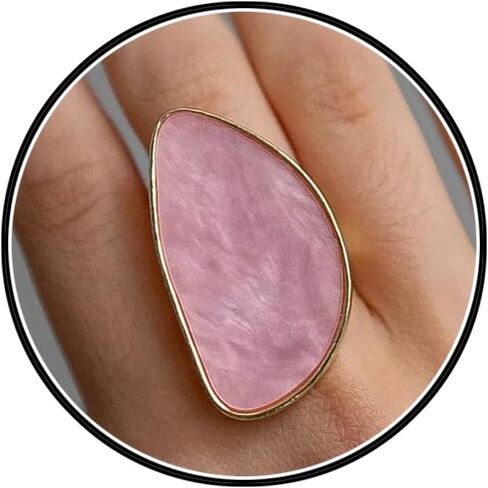 Large Design White Geometric Ring for Women,Fashion Statement Irregular Adjustable Ring Charming Minimalist Anniversary Party Pageant Jewelry Gifts in Saudi Arabia