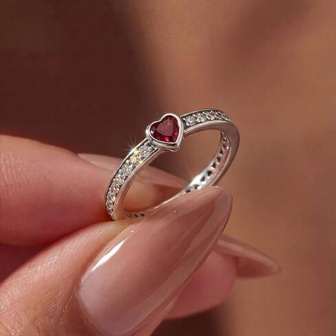1 PC Silver Half Circle Heart Set Cubic Zirconia Rings for Ladies Temperamental and Versatile Accessories Early Fashion Trends and Party Favors Gifts for Women in Kuwait