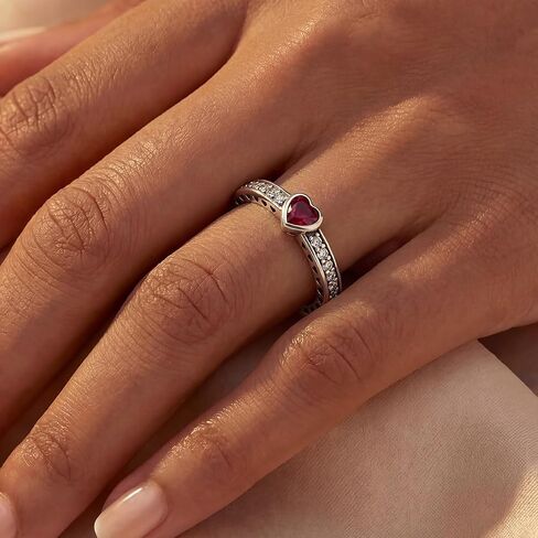 1 PC Silver Half Circle Heart Set Cubic Zirconia Rings for Ladies Temperamental and Versatile Accessories Early Fashion Trends and Party Favors Gifts for Women in Kuwait