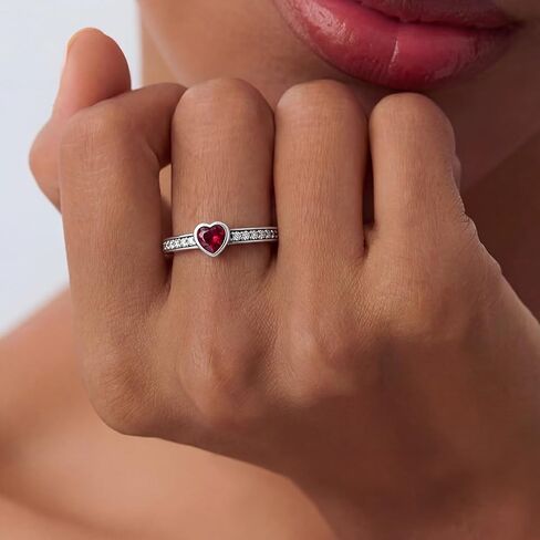 1 PC Silver Half Circle Heart Set Cubic Zirconia Rings for Ladies Temperamental and Versatile Accessories Early Fashion Trends and Party Favors Gifts for Women in Kuwait