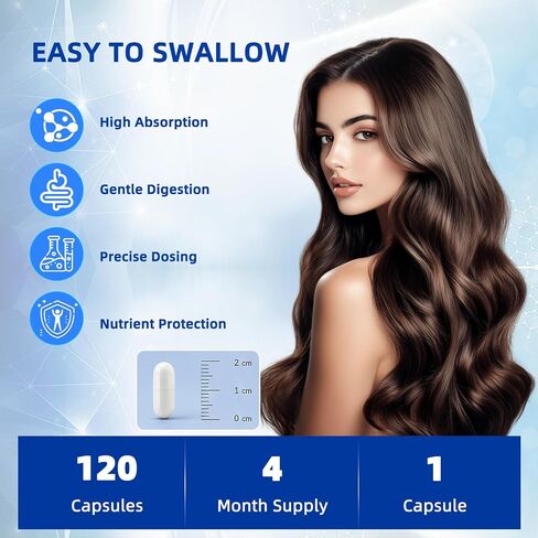 GHK-Cu Copper Peptide Supplement - 120mcg with Hyaluronic Acid 50mg & Biotin 200mcg - Supports Collagen, Skin Elasticity & Hair Health - Vegan, Gluten-Free - 120 Capsules in Saudi Arabia