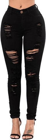 TKMUNY Women's High Rise Stretch Skinny Ripped Jeans Distressed Denim Leggings in Saudi Arabia