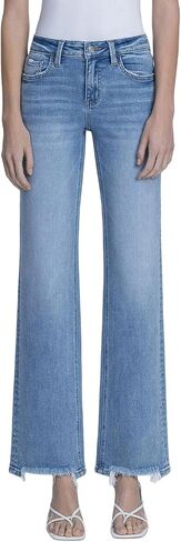 Lovervet by VERVET Women's Mid-Rise Slim Wide Leg Jeans in Saudi Arabia