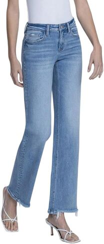 Lovervet by VERVET Women's Mid-Rise Slim Wide Leg Jeans in Saudi Arabia