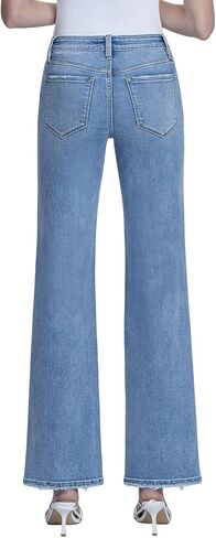 Lovervet by VERVET Women's Mid-Rise Slim Wide Leg Jeans in Saudi Arabia