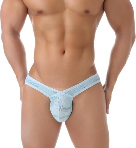 Mens Bikini Briefs with Supportive Pouch Underwear Breathable Soft Nylon Mesh Camouflage Panties G-string in Kuwait