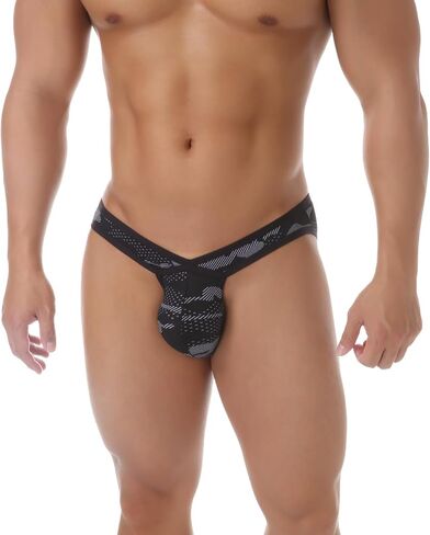 Mens Bikini Briefs with Supportive Pouch Underwear Breathable Soft Nylon Mesh Camouflage Panties G-string in Kuwait