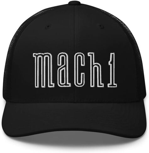 Vintage Stang Mach 1 قبعة سائق شاحنة سيارة العضلات الرجعية Snapback قبعة سوداء شبكية in Kuwait