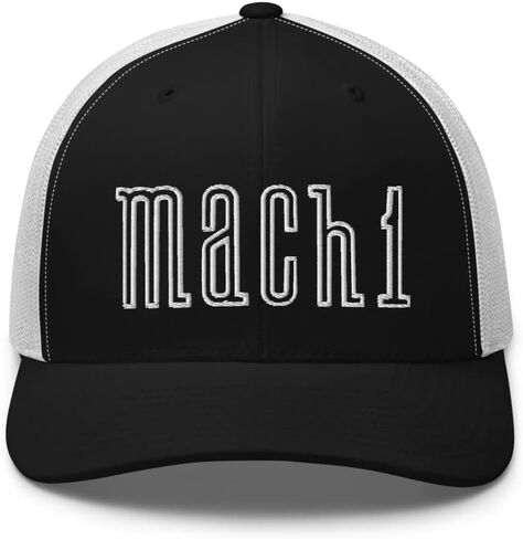 Vintage Stang Mach 1 قبعة سائق شاحنة سيارة العضلات الرجعية Snapback قبعة سوداء شبكية in Kuwait