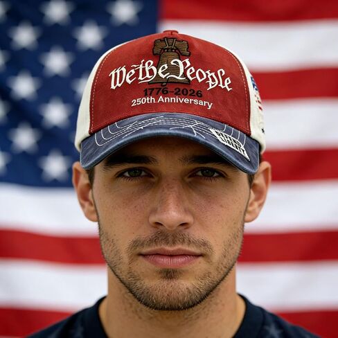 USA 250th Anniversary Hat, Embroidered Patriotic Baseball Cap, 1776-2026 Anniversary Hat, Adjustable Cotton Cap for Men Women in Kuwait