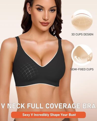 Gailife 3PACK Jelly Wireless Bras for Women No Underwire Full Coverage Ultra Comfort Bralettes for Women Everyday T Shirt Bra in Saudi Arabia