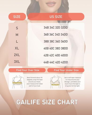 Gailife 3PACK Jelly Wireless Bras for Women No Underwire Full Coverage Ultra Comfort Bralettes for Women Everyday T Shirt Bra in Saudi Arabia