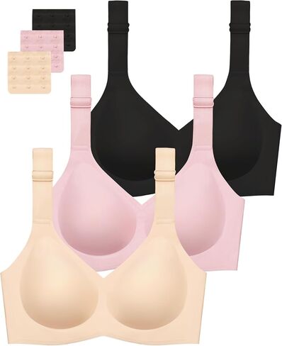 Gailife 3PACK Jelly Wireless Bras for Women No Underwire Full Coverage Ultra Comfort Bralettes for Women Everyday T Shirt Bra in Saudi Arabia