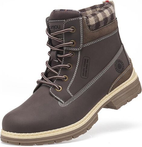 ANJOUFEMME Work Hiking Boots for Women Waterproof - Womens Outdoor Ankle Boots Lightweight Snow Winter Boots for Trekking Walking in Kuwait