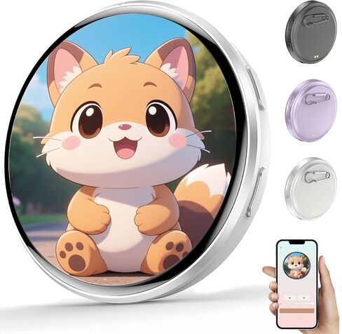 Digital Badge Electronic Anime Pins for Hats Bags Clothes Backpacks | 1.8" HD Touchscreen | Rechargeable | Personalized Photo, Video, and GIF Display | for Sports Anime Fans (Purple) in Saudi Arabia