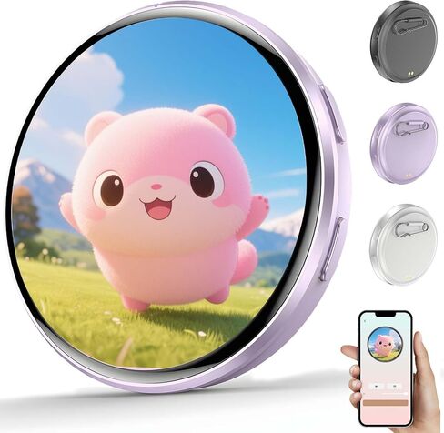 Digital Badge Electronic Anime Pins for Hats Bags Clothes Backpacks | 1.8" HD Touchscreen | Rechargeable | Personalized Photo, Video, and GIF Display | for Sports Anime Fans (Purple) in Saudi Arabia