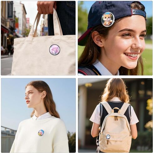 Digital Badge Electronic Anime Pins for Hats Bags Clothes Backpacks | 1.8" HD Touchscreen | Rechargeable | Personalized Photo, Video, and GIF Display | for Sports Anime Fans (Purple) in Saudi Arabia