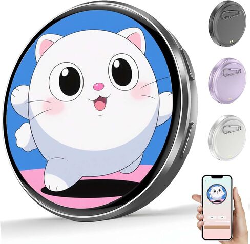 Digital Badge Electronic Anime Pins for Hats Bags Clothes Backpacks | 1.8" HD Touchscreen | Rechargeable | Personalized Photo, Video, and GIF Display | for Sports Anime Fans (Purple) in Saudi Arabia
