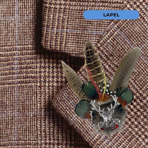 Bavarian Colorful Feathers Oktoberfest Hat Pins with Accents & Alpine Stag Charm – German Hat Accessory for Alpine Hats, Oktoberfest Costumes Traditional German Outfit By Oktoberfest Haus in Saudi Arabia