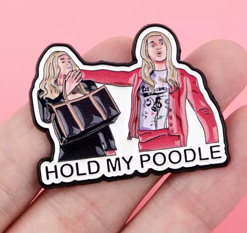فيلم كوميدي مضحك من Hold My Poodle White Chicks مقاس 1.4 بوصة شارة دبوس من المينا in Kuwait