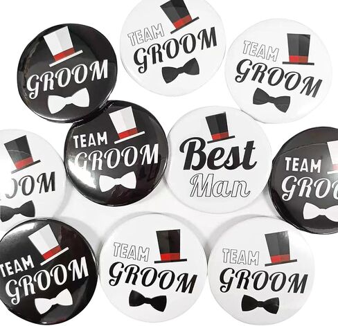12 Pcs Bachelor Party Buttons Pins Set,Men Button and Team Groom Badge Pins,Bridal Shower Gifts Bash Favors in Saudi Arabia
