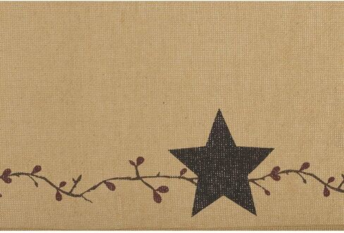 Pine Valley Quilts Star and Pip Country Primitive Burlap Valance Curtain 16x90 in Saudi Arabia
