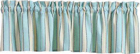 Park Designs Dockside Stripe Valance 72" x 14", Striped Pastel Window Valances for Beach, Coastal and Nautical Home Decor, Sky Blue Window Treatments for Nursery and Beach House in Kuwait