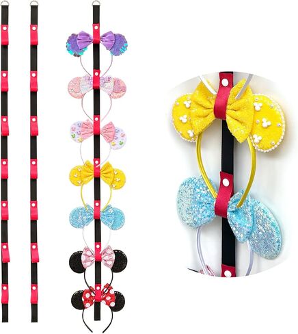 2Pcs Mouse Ears Headband Holder, Hanging Wall Display Decor Bow Headpiece Hair Accessories Hanger Organizer in Saudi Arabia