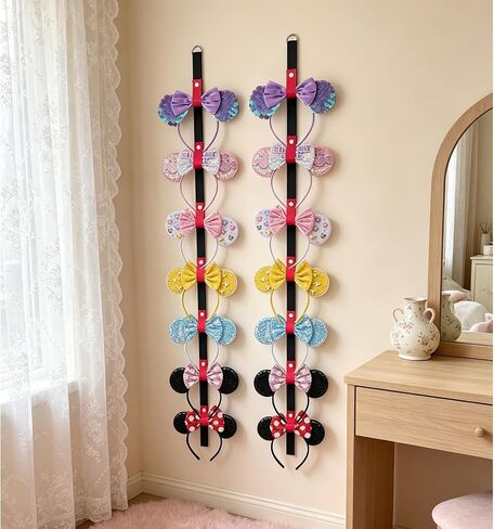 2Pcs Mouse Ears Headband Holder, Hanging Wall Display Decor Bow Headpiece Hair Accessories Hanger Organizer in Saudi Arabia
