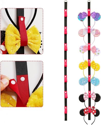 2Pcs Mouse Ears Headband Holder, Hanging Wall Display Decor Bow Headpiece Hair Accessories Hanger Organizer in Saudi Arabia