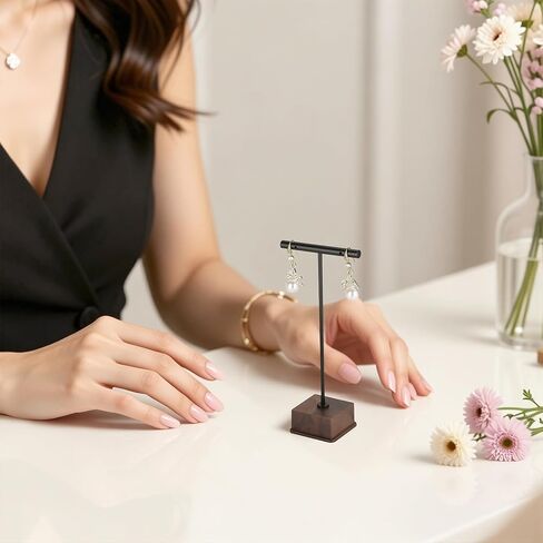 KUKUVR T Bar Earrings Stud Display Stand for Selling Show, Jewelry Dangle Eearrings Holder Case for Vendors Retail Photography (Black) in Saudi Arabia