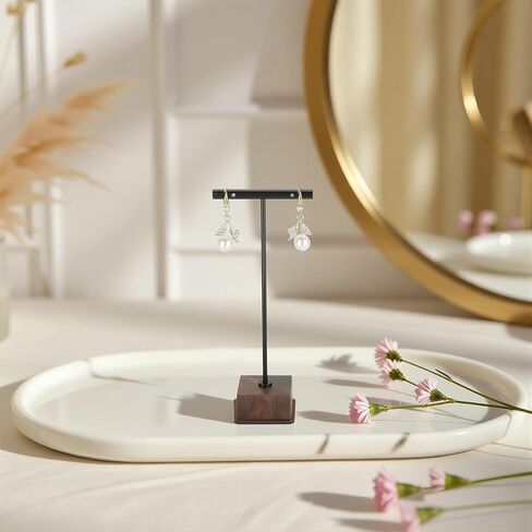 KUKUVR T Bar Earrings Stud Display Stand for Selling Show, Jewelry Dangle Eearrings Holder Case for Vendors Retail Photography (Black) in Saudi Arabia