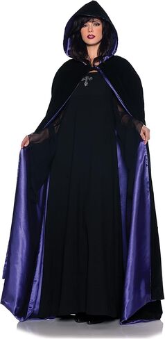Underwraps Gothic Deluxe Velvet & Satin Cape Vampire Costume, Black/Purple, 63" in Kuwait