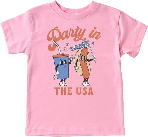 Party in The USA Funny Hotdog & Soda 4th of July Shirts for Kids & Adults in Kuwait