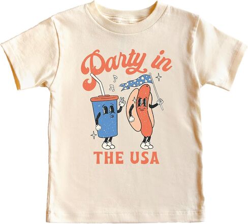 Party in The USA Funny Hotdog & Soda 4th of July Shirts for Kids & Adults in Kuwait