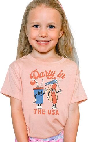 Party in The USA Funny Hotdog & Soda 4th of July Shirts for Kids & Adults in Kuwait