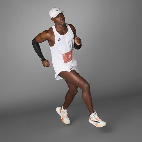 قميص الجري Adizero Essentials للرجال من أديداس مقاس M باللون الأبيض in Kuwait