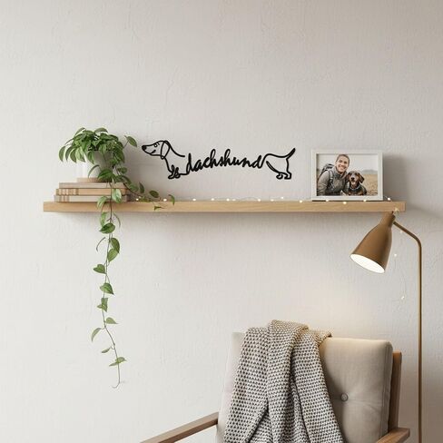 AIM & GGKK Metal Dachshund Wall Decor – Black Dog Silhouette Wall Decor for Living Room Bedroom Bathroom – Modern Metal Dog Wall Art Home Decoration – Dogs Lover Gift in Kuwait
